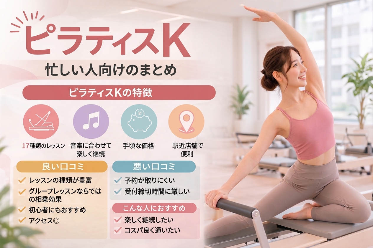 ピラティス Kの口コミ・評判やおすすめポイント