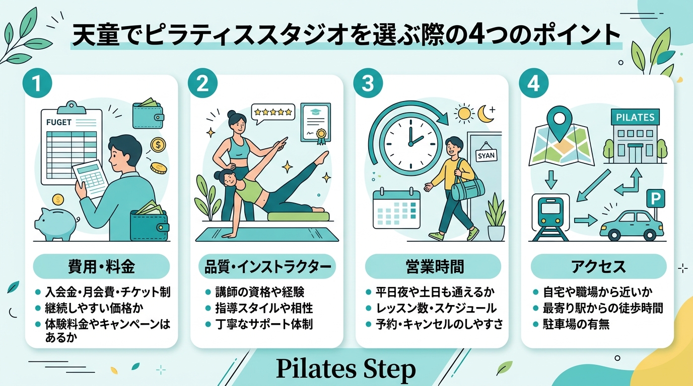 天童でピラティススタジオを選ぶ際の4つのポイント