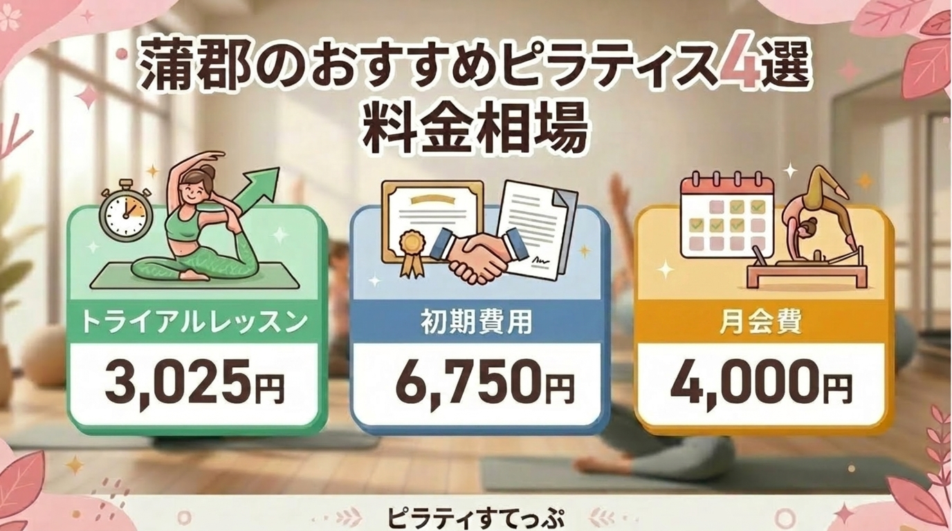 蒲郡のピラティススタジオの料金相場