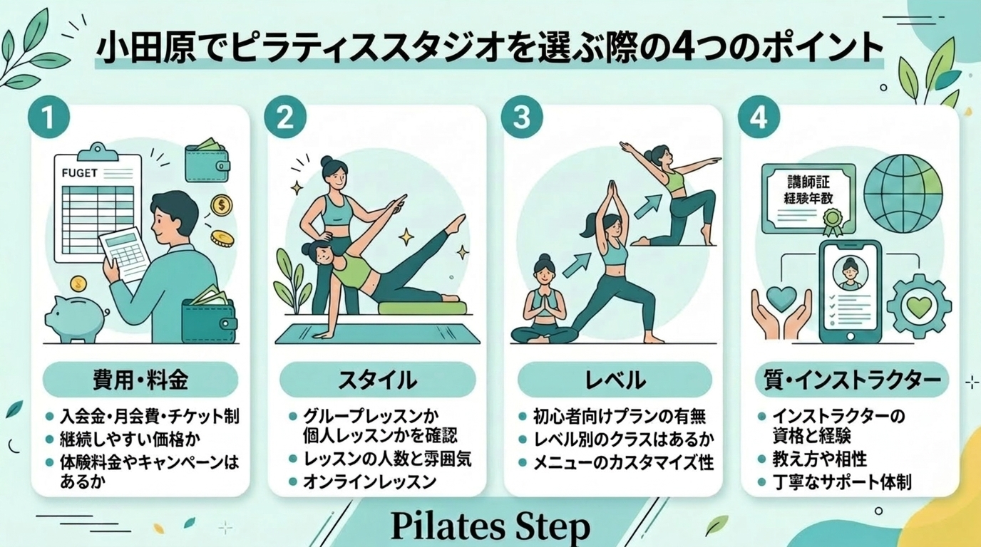 小田原でピラティススタジオを選ぶ際の4つのポイント