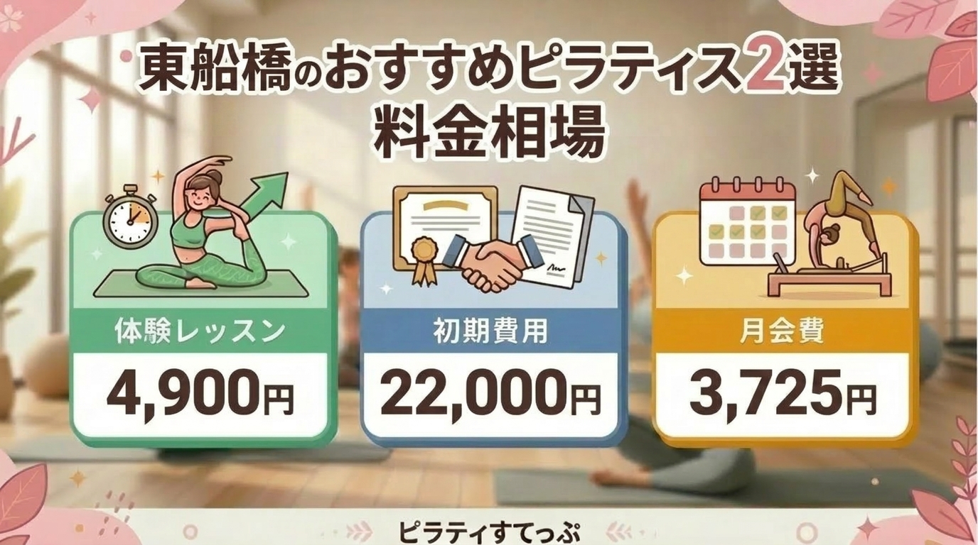 東船橋のピラティススタジオの料金相場